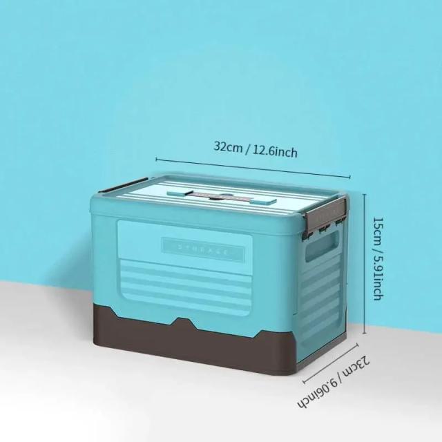 Caixa de Armazenamento Plástica Dobrável com Grande Capacidade para Carro e Casa, Ideal para Roupas, Brinquedos, Lanches, Livros e Sapatos - 1 Unidade