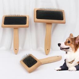Pente removedor de cabelo de madeira para animais de estimação, Dog Grooming, Massagem Comb, Cat Combs, Ferramentas de limpeza, Pet Supplies - Image 5
