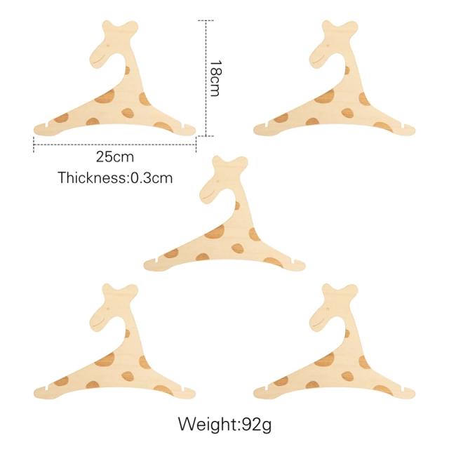 Cabides criativos de madeira em forma de animais para roupas e toalhas - 5 peças de decoração durável para o quarto infantil