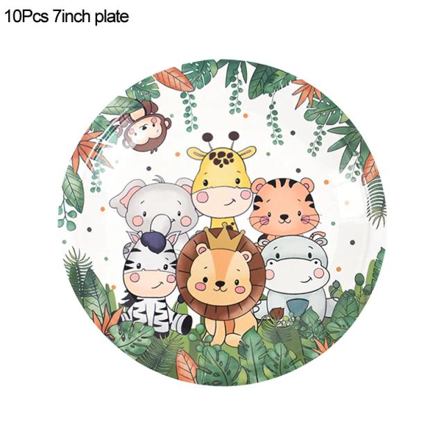 Decoração Safari Wild One: Louça Descartável de Papel e Copos para Festas de 1° Aniversário de Menino