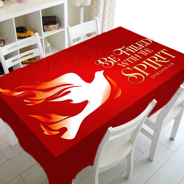 Toalhas de Mesa de Pentecostes: Decoração Resistente a Manchas para Festas na Casa, Cozinha e Restaurantes