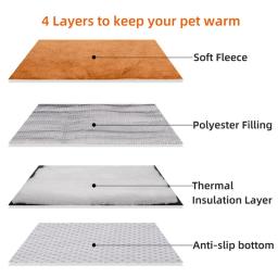 Cama de flanela para animais de estimação, tapete de inverno quente, suprimentos térmicos, almofadas impermeáveis para cães e gatos idosos - Image 4