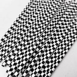 Preto e branco Checkered Racing Paper Straws, biodegradável, descartável, canudos para festa de aniversário, decorações, 10-100pcs - Image 2