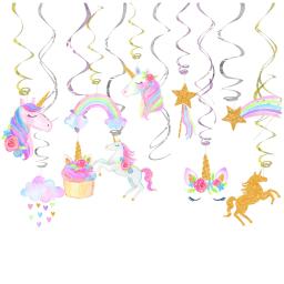 Unicórnio pendurado redemoinho decorações, meninas aniversário festa suprimentos - Image 1