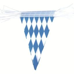 Oktoberfest Bunting Banner Decoração, Bandeira de Verificação Bávara, Banner de Boas Vindas para Festa Temática Alemã, Decoração Guirlanda, 10m - Image 2