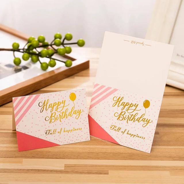 Cartão de Papel Dobrado Colorido para Festa de Aniversário e Cartões de Aniversário Personalizados