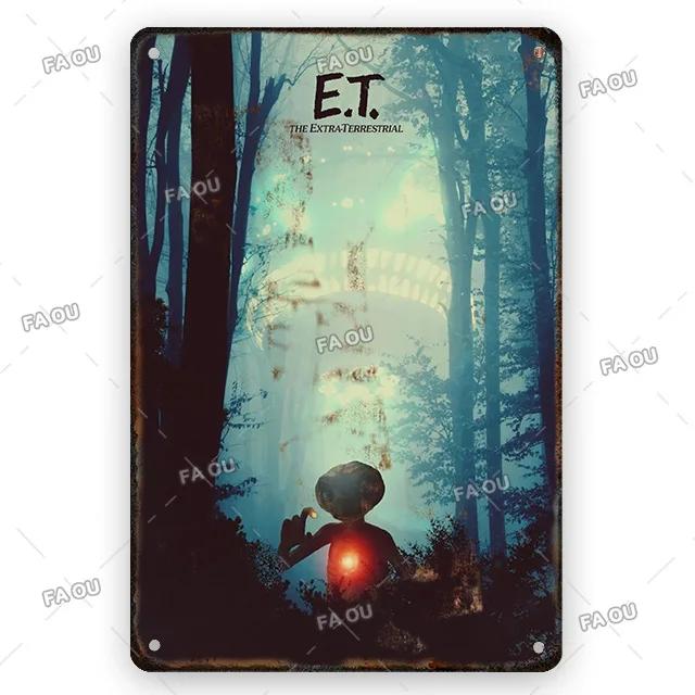 Et breaking mau filme do vintage metal poster mandíbulas retro estanho sinal de cinema arte da parede decoração placa para decoração de casa moderna estética - Image 1