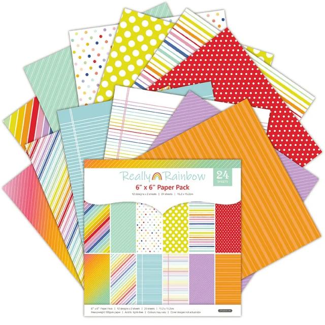 Artesanato em Papel: Almofadas de Origami Arco-Íris para Scrapbooking e Cartões - 24 Folhas com Cortes Personalizados
