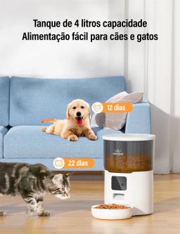 Newpet Alimentador temporizado para gatos 4L Alimentador para gatos com APP inteligente Refeição em aço inoxidável Alimentador remoto de ração para animais de estimação Dispensador automático adequado para cães e gatos - Image 3