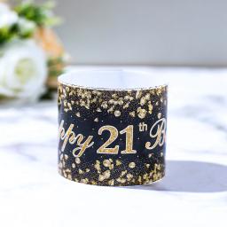 Preto e Ouro Garrafa De Aniversário Adesivos, Decoração De Festa Suprimentos, Decoração De Mesa, 18 21 30 40 50 60 - Image 2