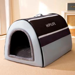 Casa de cachorro lavável portátil, cama de estimação para cães grandes e médios, viajando, design clássico, removível, quente, dormindo - Image 5