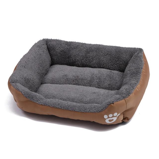 Canil quadrado de pelúcia lavável para cães e gatos, colchão impermeável e almofada grande para pets no verão