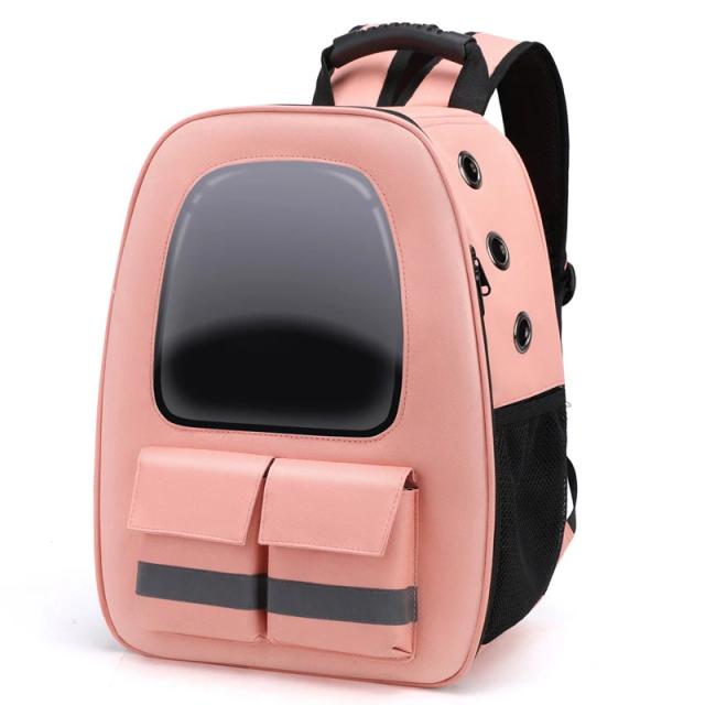 Mochila Respirável para Transporte Seguro de Cachorros e Gatos Pequenos com Alça de Viagem