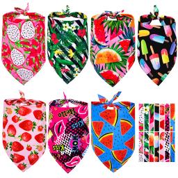 Animal de estimação suprimentos para cães gatos moda macio gato cão bandanas melancia morango impressão animal de estimação triangular bandagem filhote de cachorro acessórios - Image 1