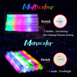 Cheer Tube Glow Glow Sticks, Luz escura para festa, Bulk Colorido, Decoração de casamento, Espuma, LED RGB, 30pcs - Image 5