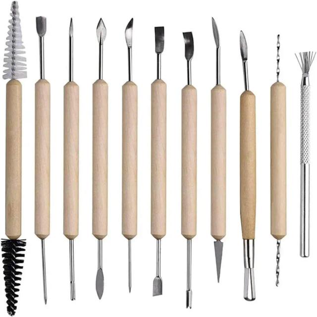 Kit Completo de 42 Ferramentas para Escultura em Argila e Cerâmica - Conjunto Profissional de Modelagem para Artesanato e Arte