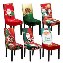 Cadeira Stretchable Natal capas Set, festivo Santa Cartoon Snowman Print, novo - Image 3