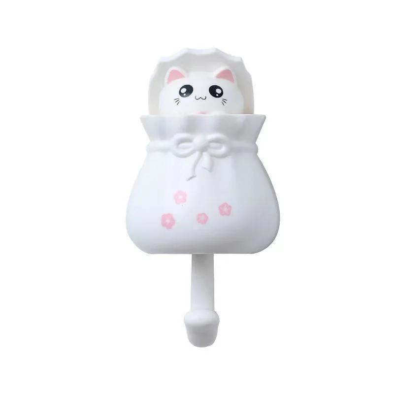 Cute Cat Shape Adhesive Hooks, Punch Free, Wall Hooks, Home Storage Utility, Decorações de parede, Hanger, Suporte para chapéu, toalha - Image 1