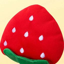 Pelúcia mastigação brinquedo para cão, morango design, Pet moendo os dentes, squeaky, Abastecimento interativo, bonito, 1pc - Image 4