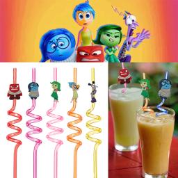 Disney Reutilizável Canudos, Divertida Para Fora, 2 Pcs, Alegria, Decoração de Aniversário, Fontes do partido, Baby Shower, Kid Gift, 5Pcs, Conjunto - Image 1
