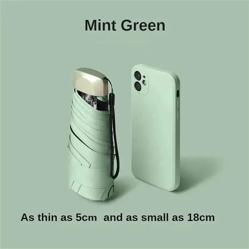 1pc 55% de desconto mini guarda-sol bolso chuva guarda-chuva vinil dobrável proteção ultravioleta uv sombra de sol bolso guarda-sol cápsula - Image 1