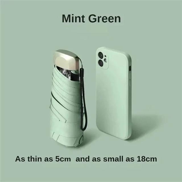 Mini Guarda-Sol Bolso Chuva Guarda-chuva Vinil Dobrável Proteção UV 55% OFF