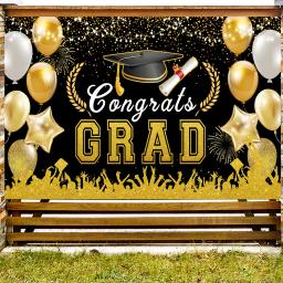 Pano de fundo para decoração de formatura, Banner, Tablecover, Balão para casa, Escola, Graduação, 2020 - Image 1