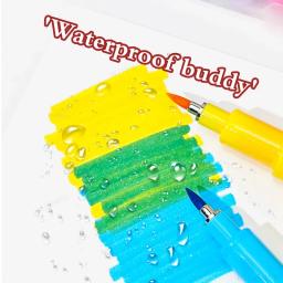 Água à base de tinta cor canetas, caligrafia escova caneta, pincel ponta marcador, sentiu ponta, ótimo para letras, Journaling, 12 cores pastel - Image 3