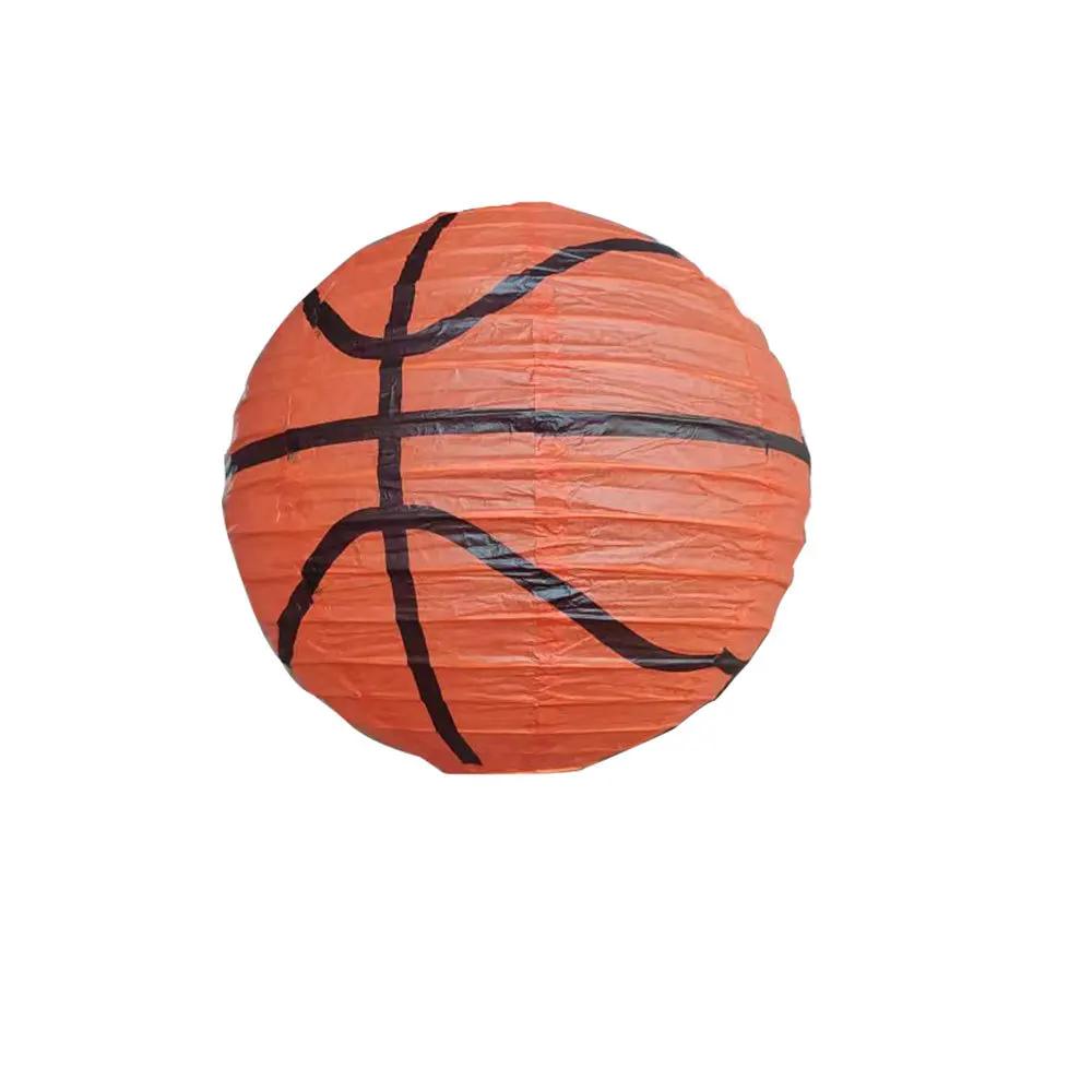 Lanterna de papel DIY para decoração de aniversário, abajur artesanal para crianças, basquete, futebol, beisebol, rugby, feliz aniversário, suprimentos para meninos, moda - Image 1