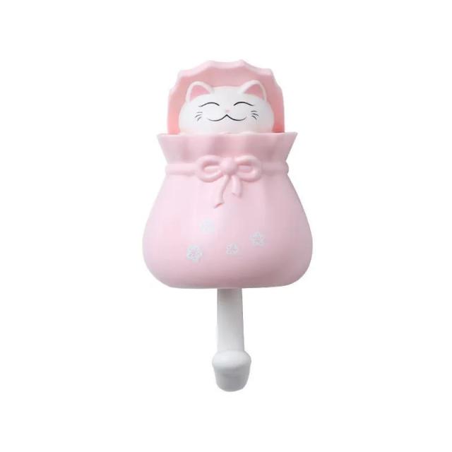 Adesivos em Formato de Gato Fofo, Ganchos de Parede Sem Perfurar, Praticidade e Decoração para Armazenamento em Casa, Ideal para Chapéus e Toalhas