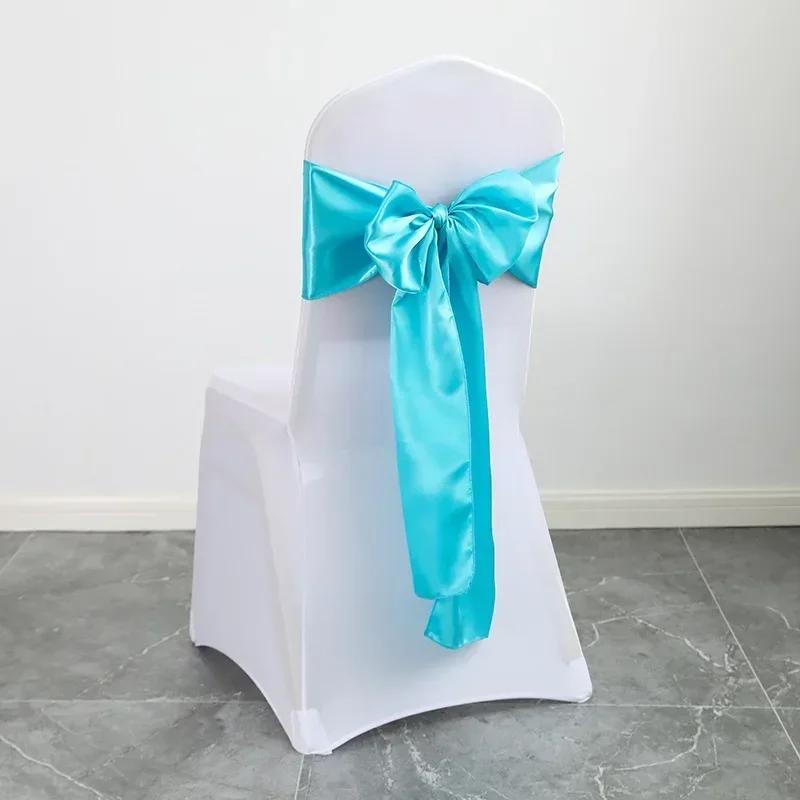 20 faixas de cadeira de cetim, 17*275cm fita de cadeira de seda arcos capa de cadeira decoração para banquete de casamento festa evento hotel - Image 1