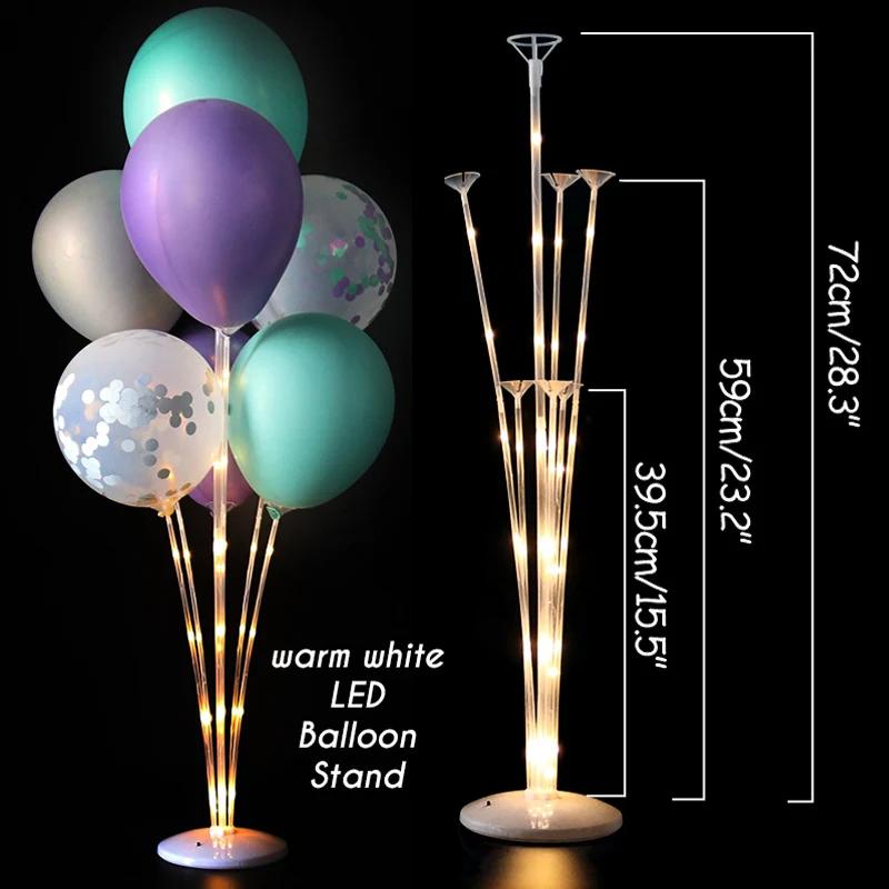 Coluna LED Balão Stand com Glow Lights String, Decoração de Festa Noturna, Baby Shower, Aniversário, 1 ou 2Set - Image 1