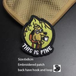Mochila com braçadeira moral, patch de gancho e laço, tudo bem Meme, celebridade da Internet, cachorro bebendo café divertido, novo design - Image 5