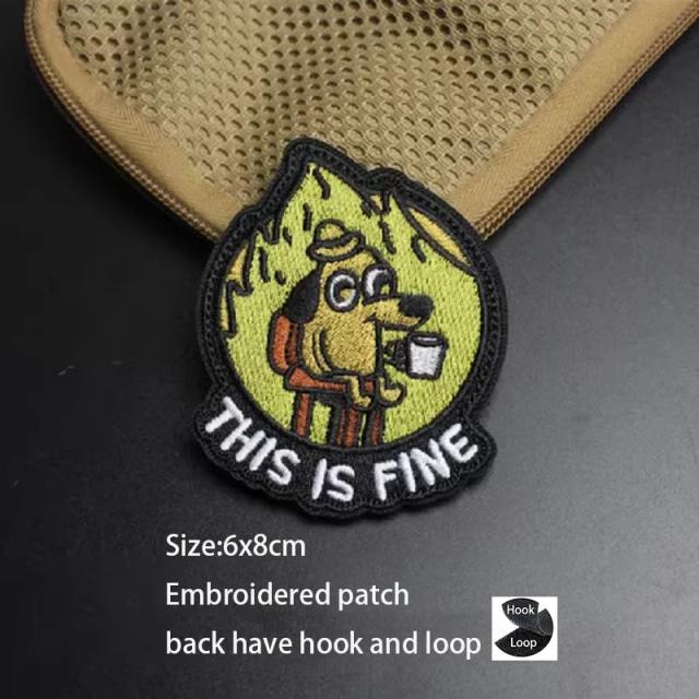 Mochila Criativa com Braçadeira Moral e Patch de Gancho, Estilo Meme, Celebridade da Internet e Cachorro Bebendo Café Divertido