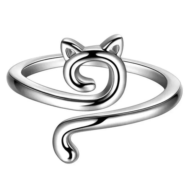 Kit de Anel Ajustável para Crochê para Iniciantes com Design de Gato - Ferramentas de Tecer com Dedal, Guia de Fio e Apoios para os Dedos