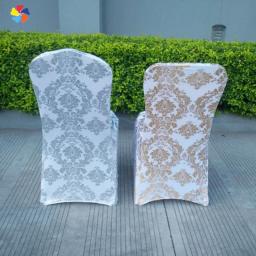 Capa de cadeira impressa para festa de casamento decoração padrão design elastano aniversário sala de jantar hotel mostrar - Image 6