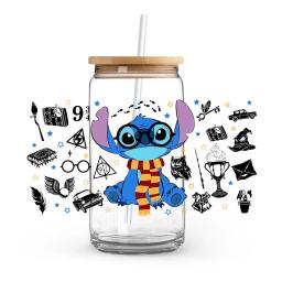 Auto-adesivo Anime Adesivos, Stitch Love Cartoon, Romântico UV DTF Transfer Sticker, Adornos de Copo Individualizados - Image 3