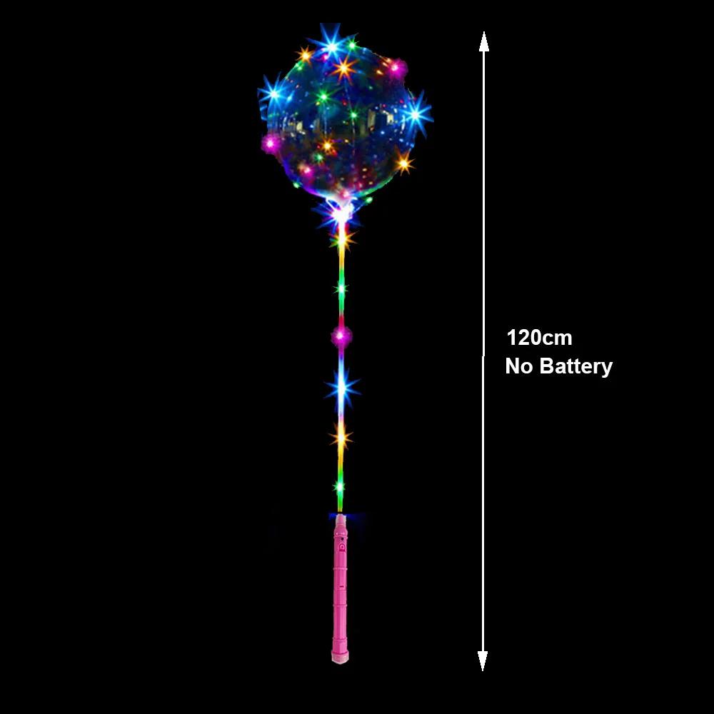 1/2 conjunto 120cm led acender balões bobo decoração da festa de aniversário 3 níveis piscando lidar com 20 Polegada bobo balão 70cm vara - Image 1