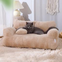 Cama de dormir lavável antiderrapante para animais, sofá super macio, quente para cães pequenos e gatos, suprimentos destacáveis, gatinho e cachorro, luxo - Image 2