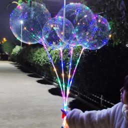 1/2 conjunto 120cm led acender balões bobo decoração da festa de aniversário 3 níveis piscando lidar com 20 Polegada bobo balão 70cm vara - Image 6