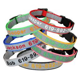 Ajustável Nylon Bordado Dog Collar, Custom ID Name Acessórios, Pet Coleiras para Pequenas Médias Grandes Cães, Animais de estimação Suprimentos - Image 2