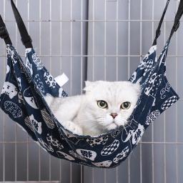 Cat Canvas Hammock Bed Pet Gatos Cães Camas Dupla Face Cama Pendurada Pet Swing Camas Hamster Esquilo Cat Rest Sleep Supplies - Image 2