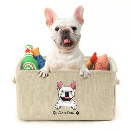 Personalizado Pet Storage Box, Dog Toy Basket, Cat Image, Name, Clothes Organizer, Acessórios Supplies, Free Print - Image 1
