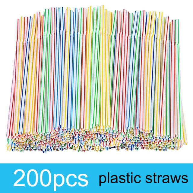 Kit de 600 Canudos Descartáveis Multicoloridos Dobráveis para Festas e Eventos
