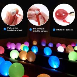 Mini LED Rodada Balão Luzes, Flash Lamp, Filler, Decorado Bola, Lanterna de Papel, Festa Festival, 50pcs - Image 3