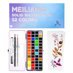 Conjunto de Aquarela MeiLiang, Suprimentos de Arte, Cores Vívidas 52, Pigmento, Estudante, Criança, Iniciantes e Artista - Image 1