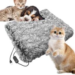 Almofada de aquecimento antiderrapante para animais de estimação, cobertor de aquecimento interno, fácil de limpar, capa macia, acessórios quentes, inverno, 50x40cm - Image 1