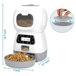 3.5l alimentador automático para animais de estimação dispensador de alimentos inteligente para cão gato tigela temporizador robô dispensador de água de alimentação do animal de estimação sensor automático fonte do gato - Image 3