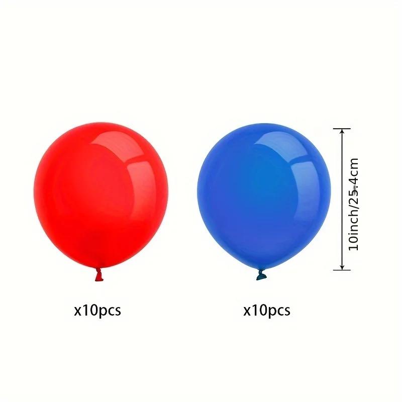 Látex balões e confetes para festa de aniversário, 20pcs, azul, vermelho e branco cor - Image 1