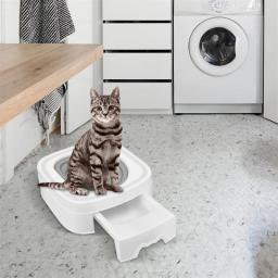 2023 Novo Treinador de Banheiro de Gato, Caixa de Maca de Gato Reutilizável Pode Ser Com Água Ou Maca de Gato Ensinando Gatos a Usar Ferramentas de Banheiro - Image 2